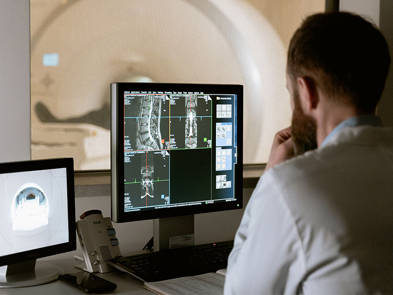 A man researching the spine